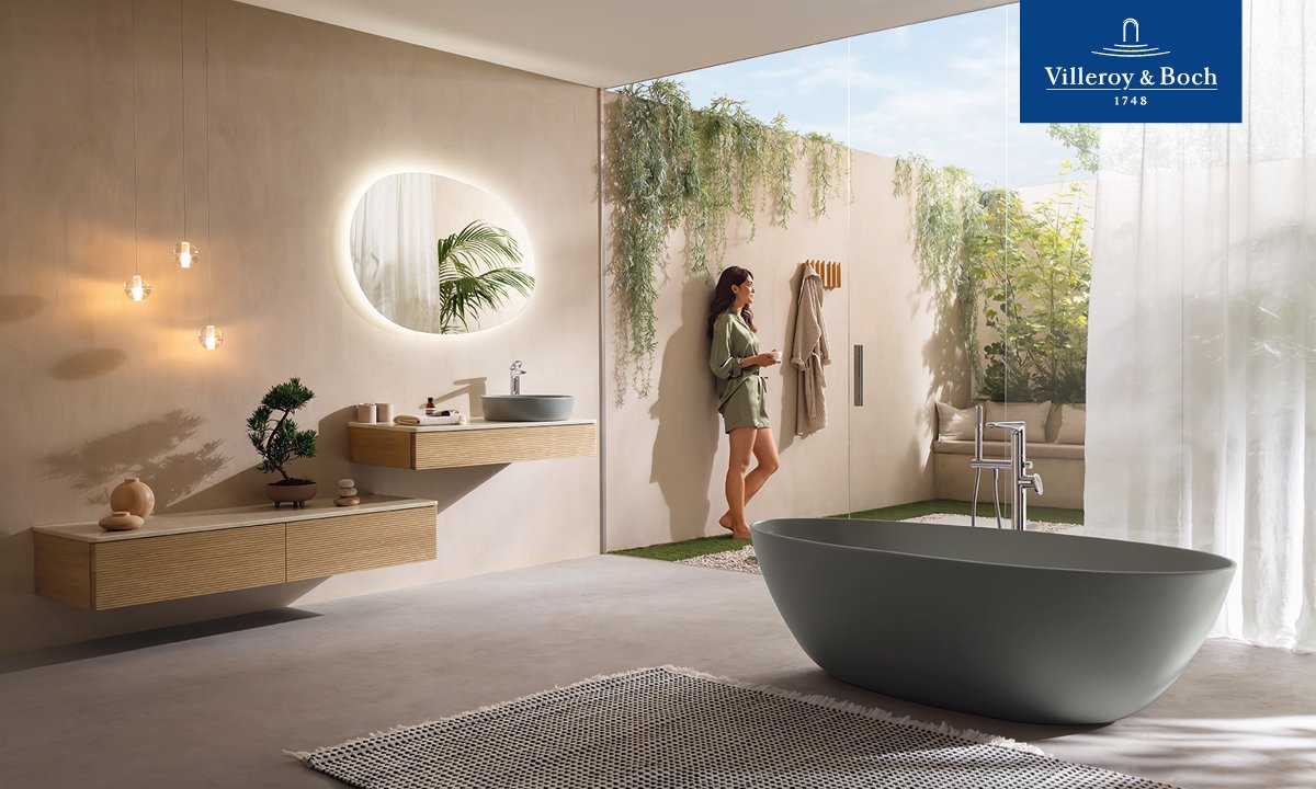 Villeroy & Boch Antao Badserie in Morning Green – freistehende Badewanne